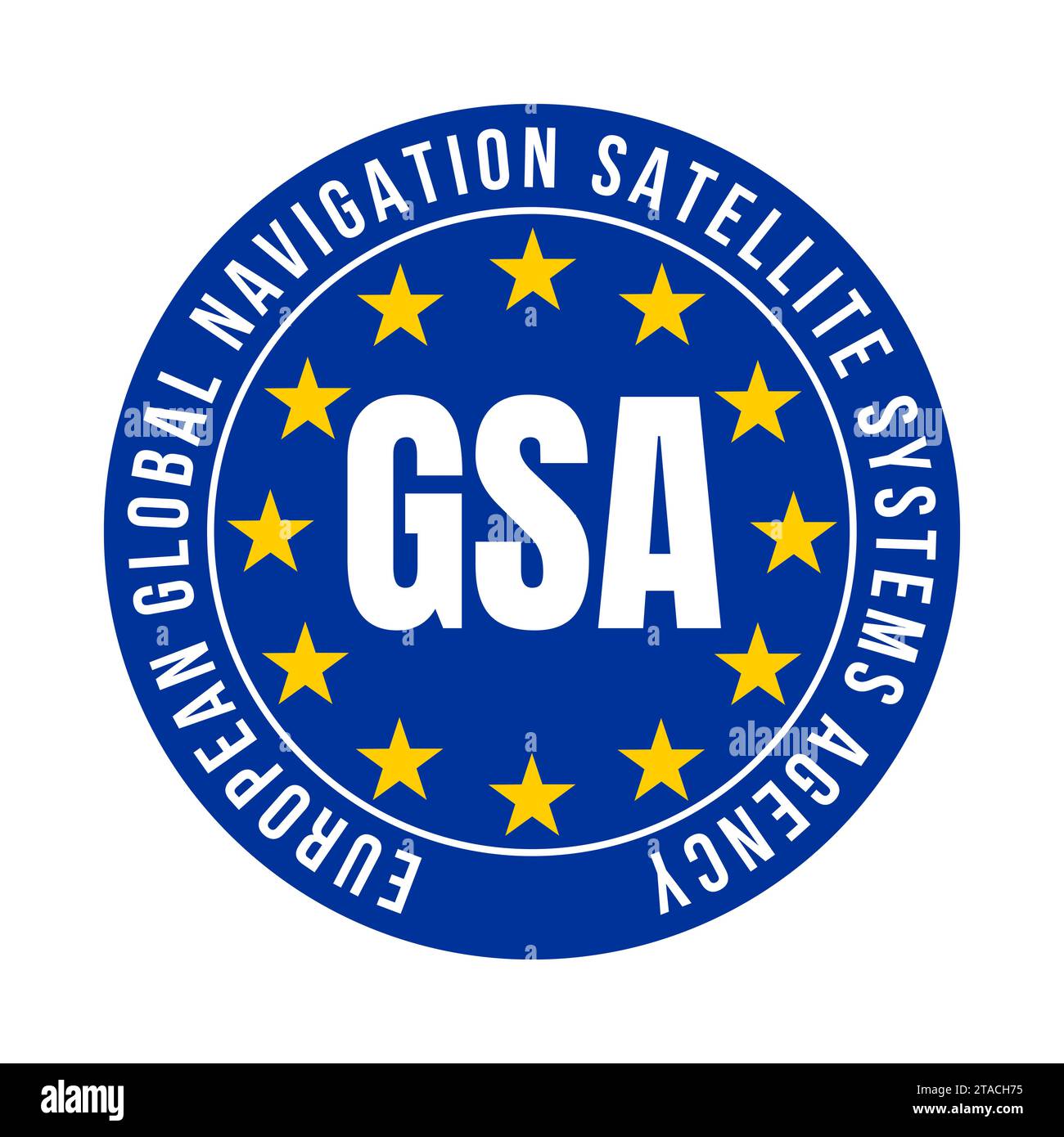 GSA European global navigation satellite systems agency symbol icon Stock Photo