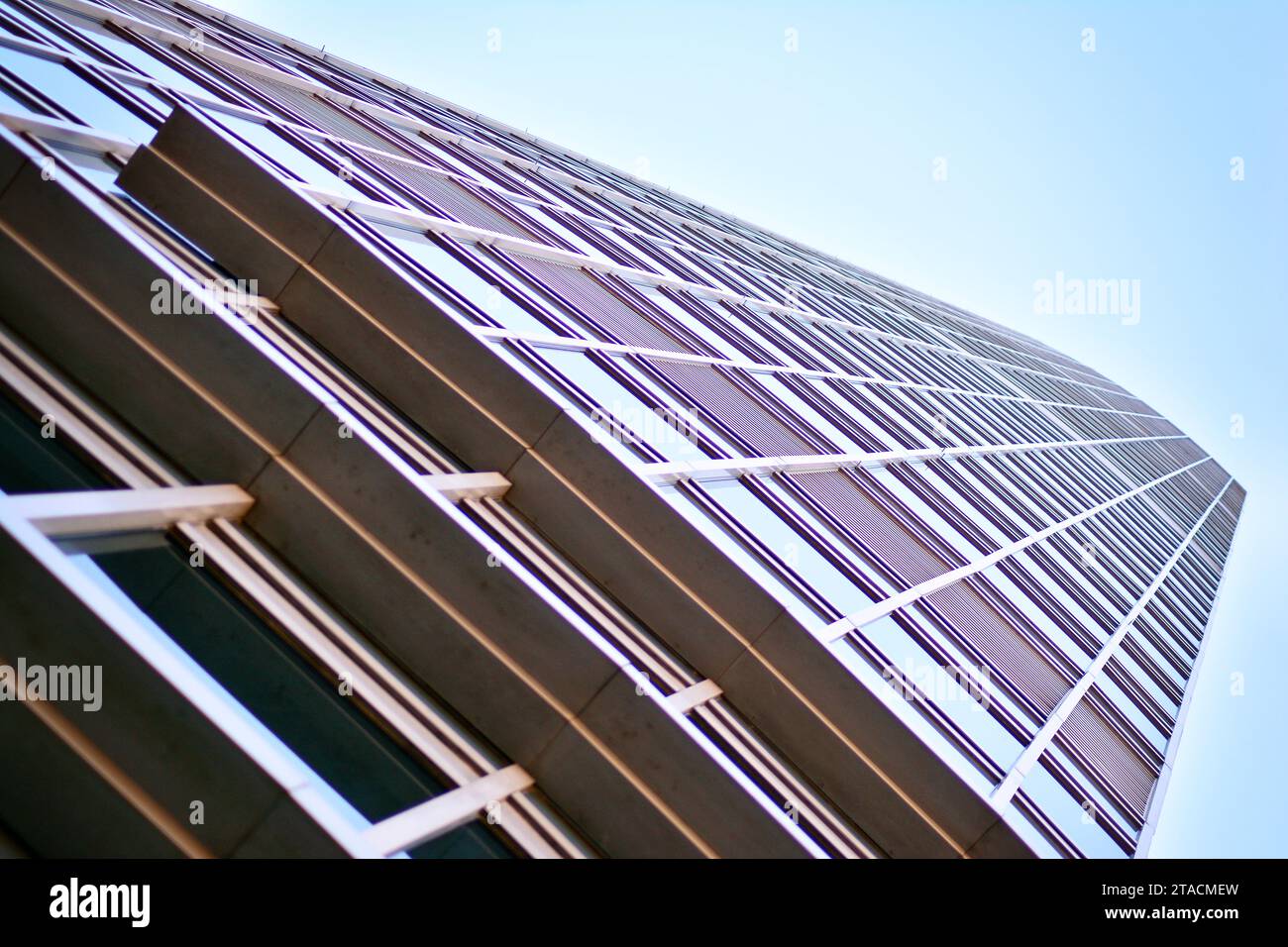 Modern office building in the city with windows and steel and aluminum ...