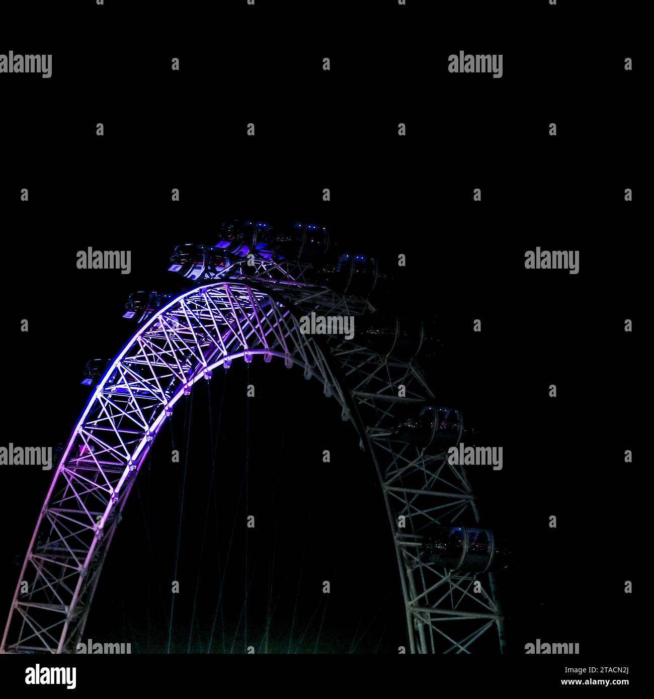 The London Eye at Night as seen from the Royal Festival Hall Stock ...