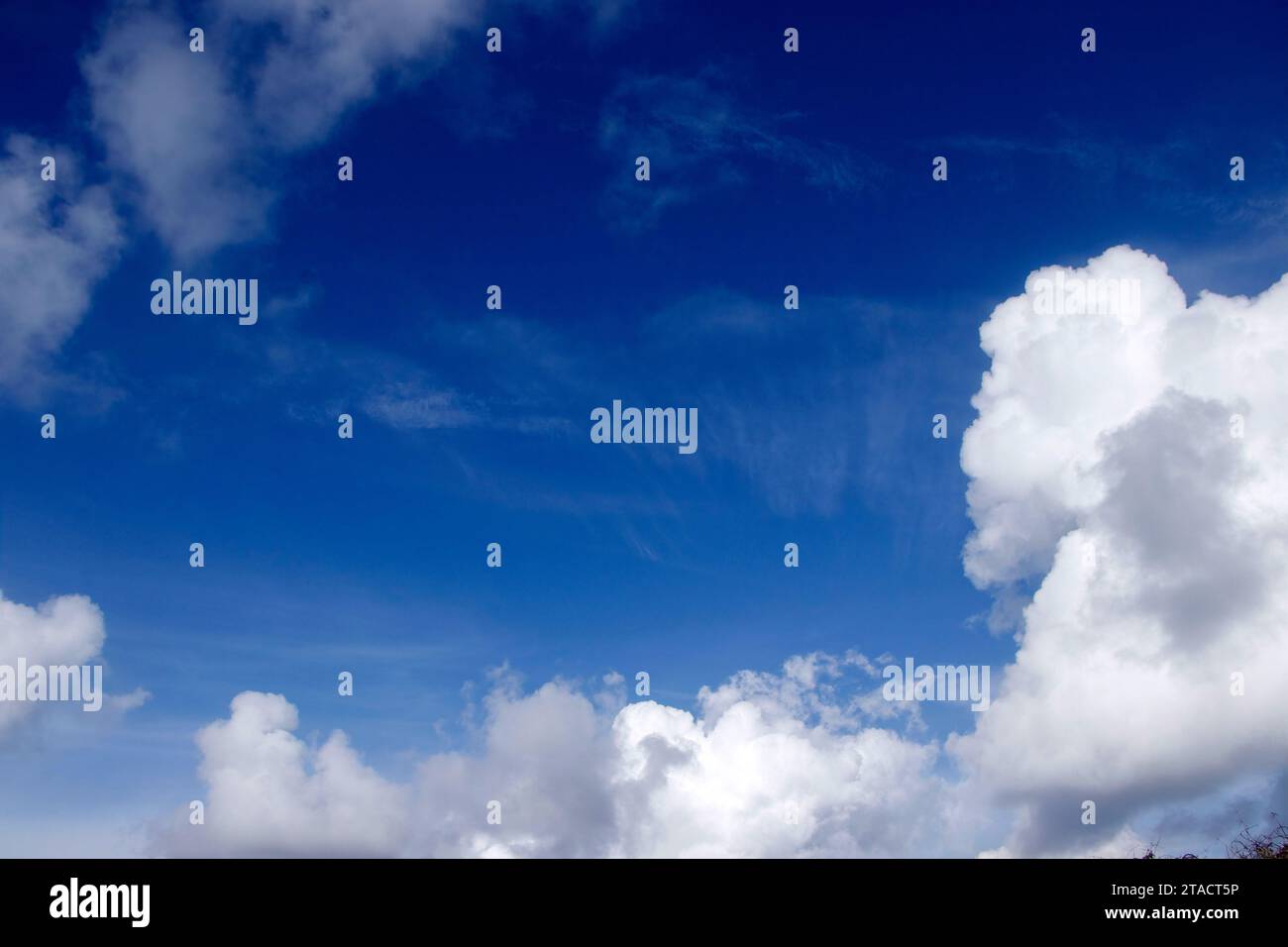 blue sky with cumulo nimbus clouds background Stock Photo