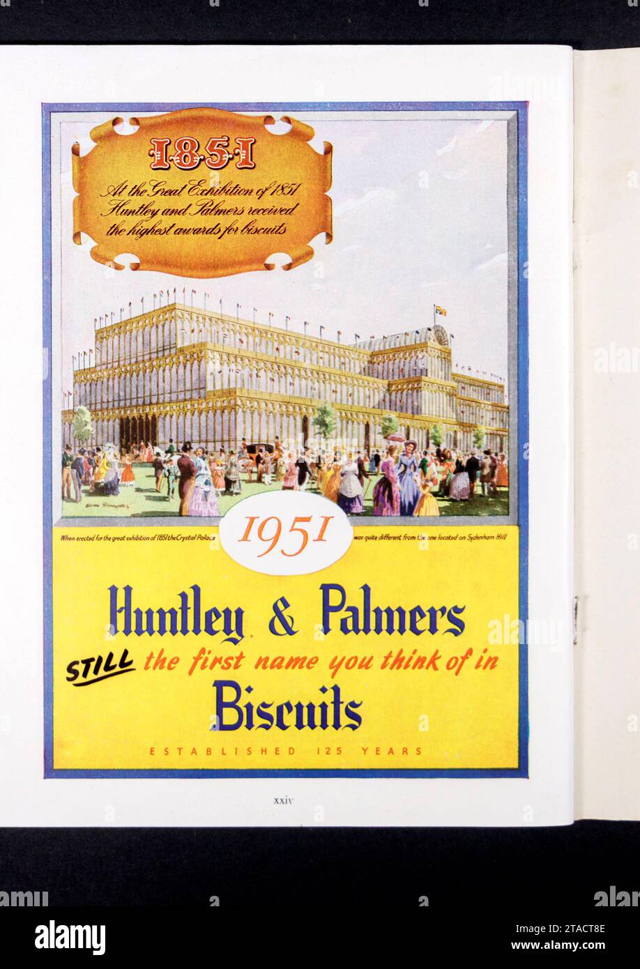 huntley & palmers biscuit biscuits advertisement from 1951 guide to the festival of britain in london uk 1950s Stock Photo