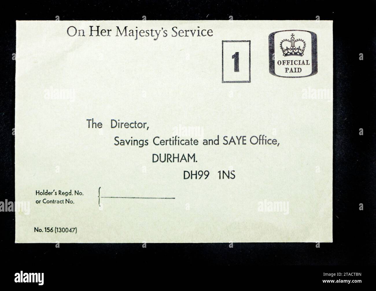 vintage OHMS on her majesty's service pre paid first class official
