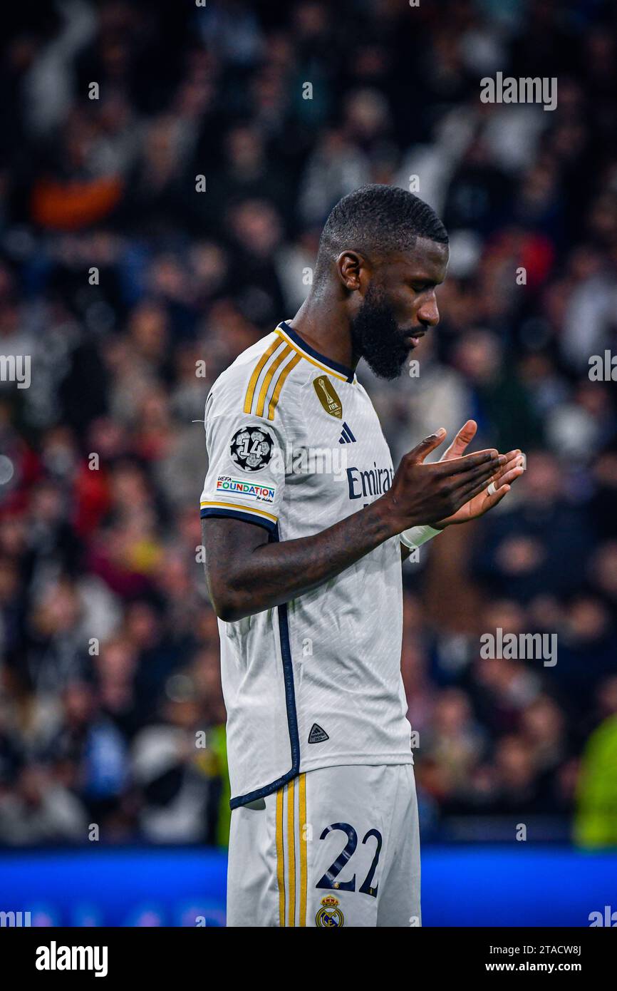 MADRID, SPAIN - NOVEMBER 29: Antonio Rüdiger of Real Madrid CF at the ...