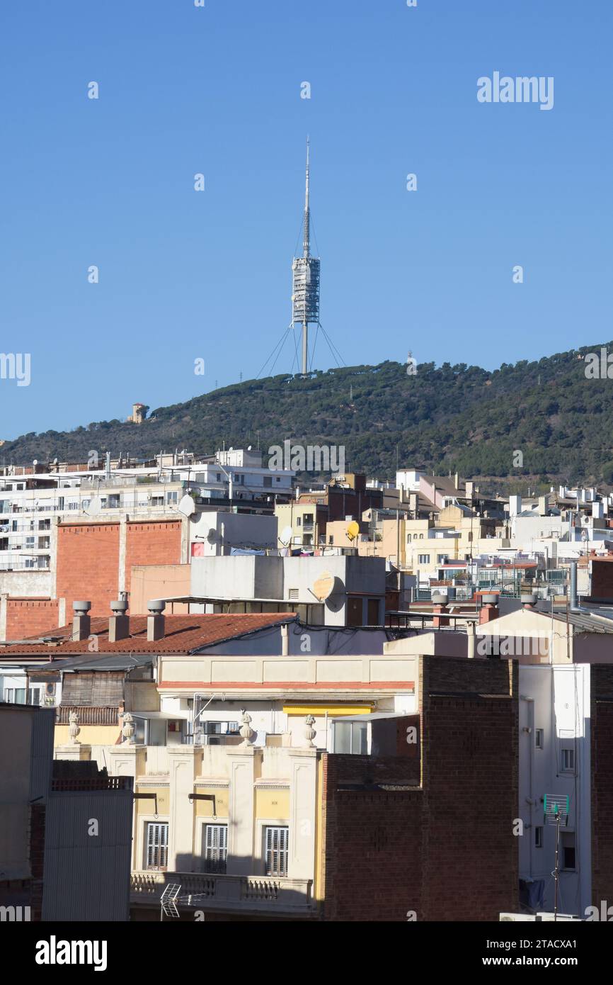 Collserola tower, Barcelona, Catalonia, Spain. Stock Photo