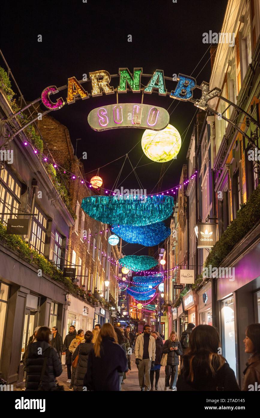 Christmas lights on Carnaby Street, London, UK, 2023 Stock Photo Alamy