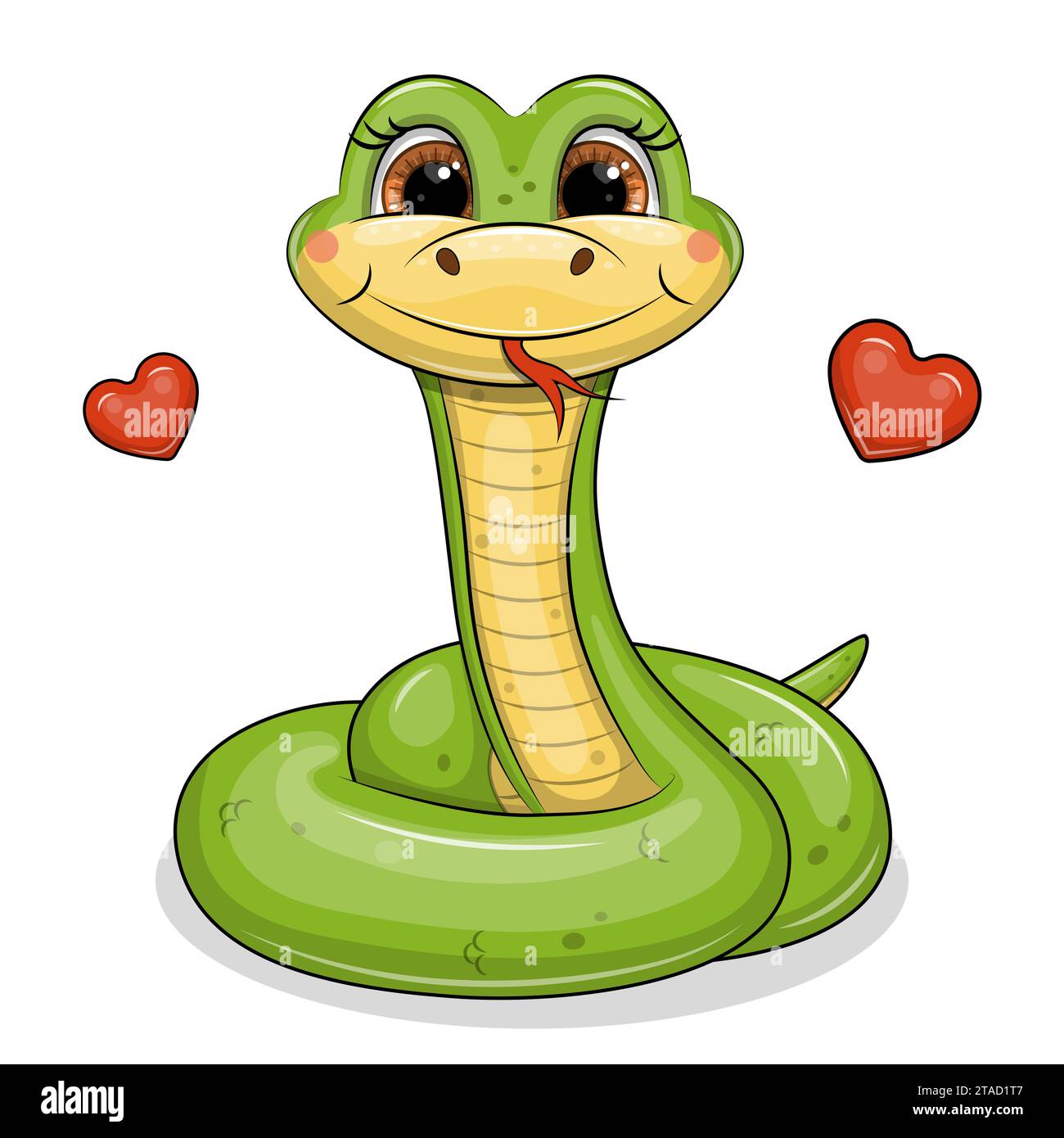 Illustration of a Cute Menacing Looking Snake Stock Vector Image & Art -  Alamy