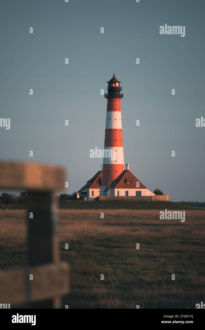 Leuchtturm Westerhever Stock Photo