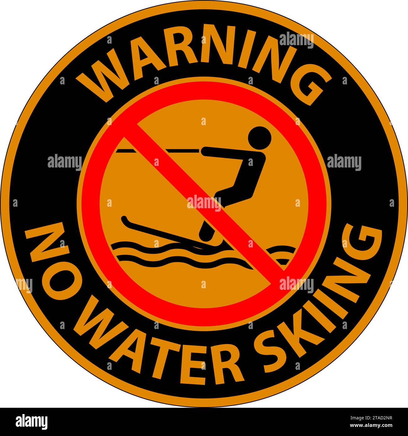 Water Safety Sign Attention, No Water Skiing Stock Vector Image & Art