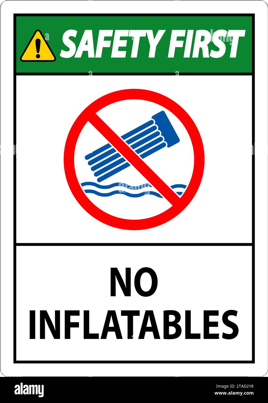 Water Safety Sign Attention, No Inflatables Stock Vector Image & Art ...