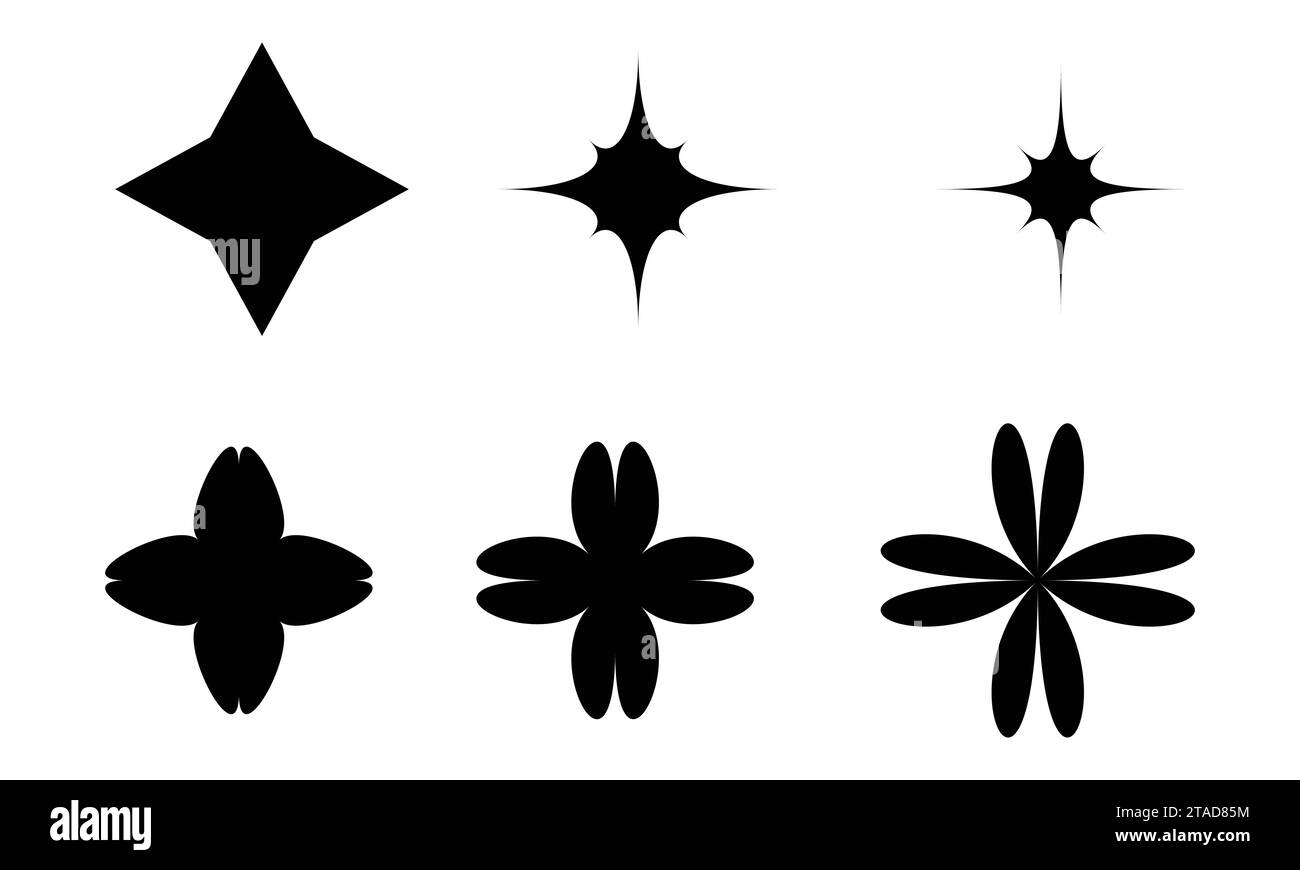 Set Of Star Vector Shapes. Stock Vector