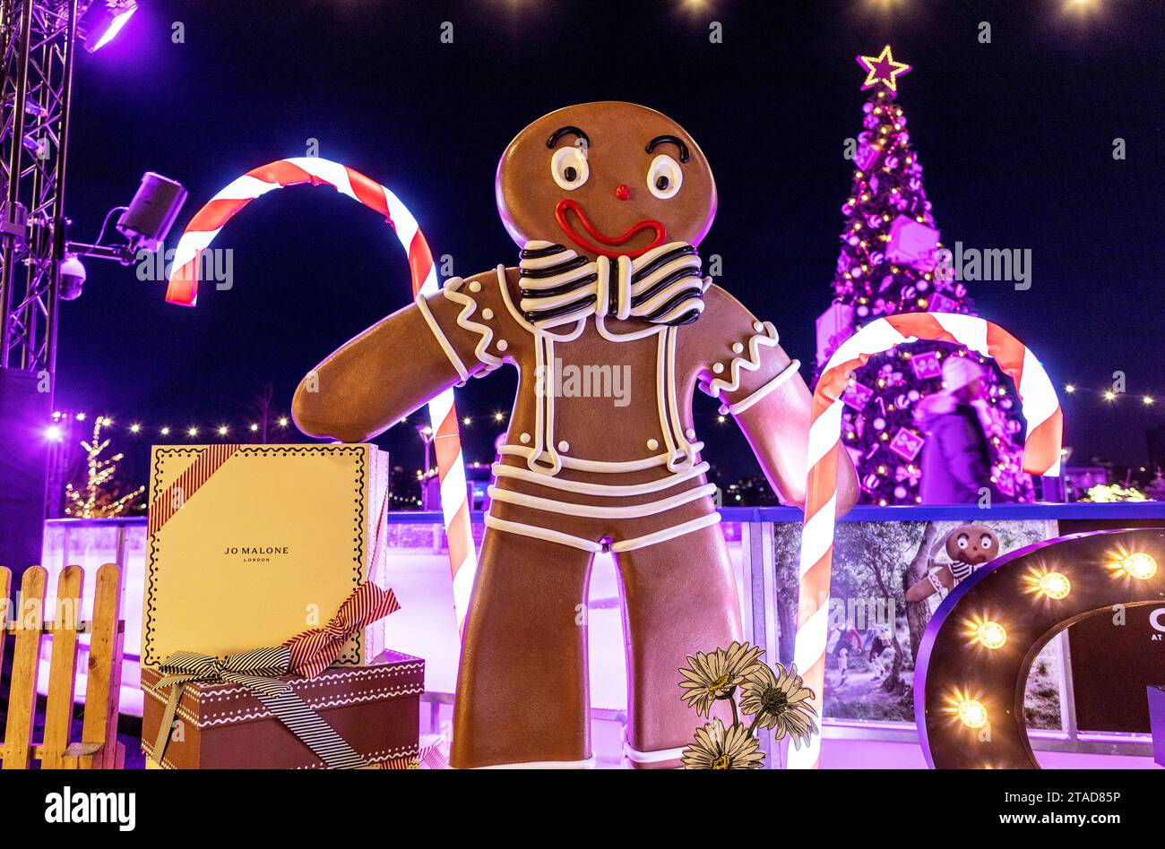 A Gingerbread Man at Christmas outside