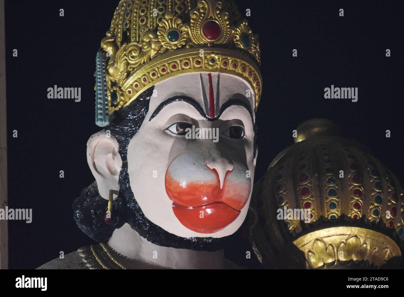 Closeup of Shri Hanuman ji god. 51 feet big Hanuman idol in Vasan