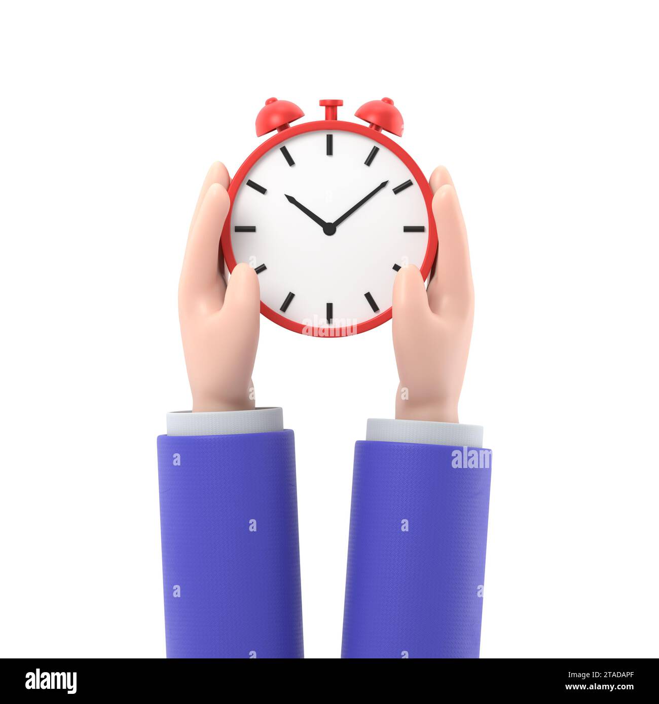 Protect time. Save time concept. Businessman in hands is holding a