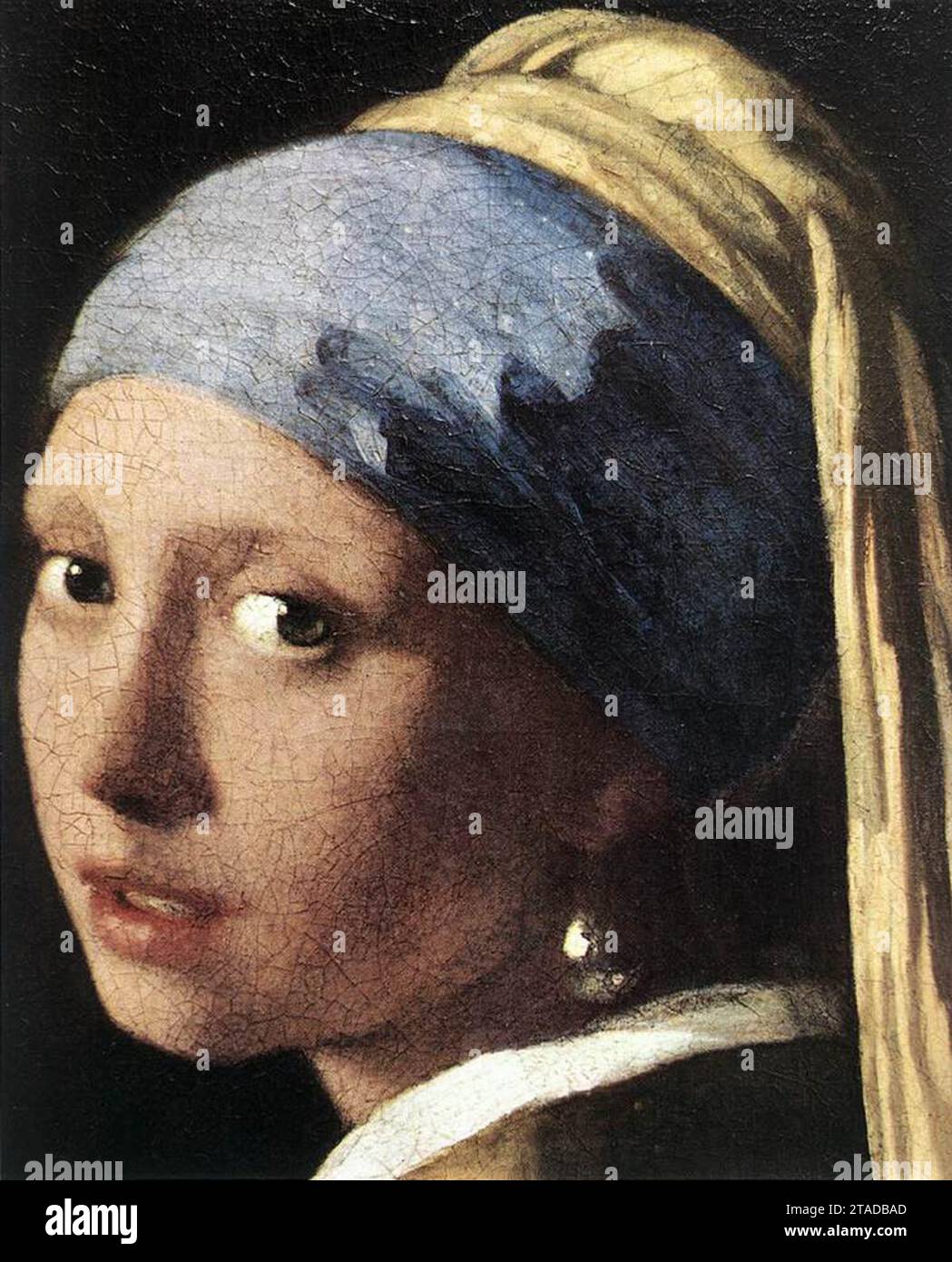 Girl with a Pearl Earring (detail) c. 1665 by Johannes Vermeer Stock Photo