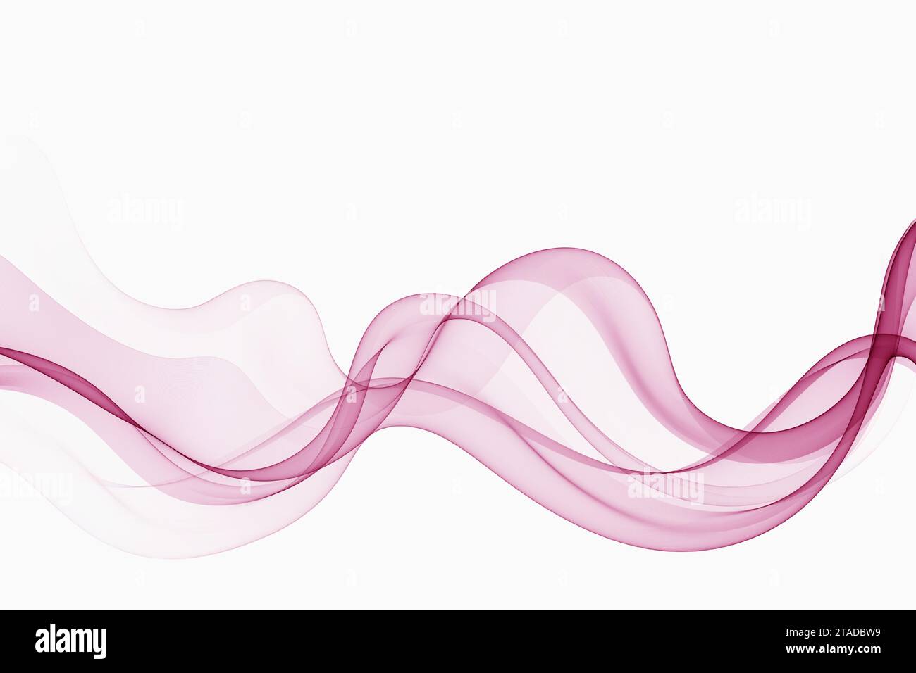 Wavy abstract pink lines in wave shape, data flow concept. White ...