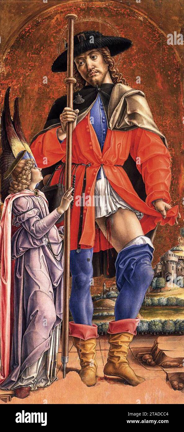 St Roch and the Angel 1480 by Bartolomeo Vivarini Stock Photo - Alamy