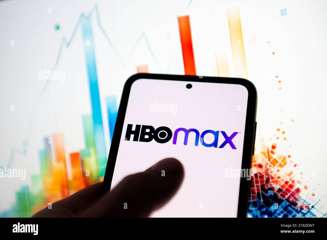 In this photo illustration a HBO Max logo seen displayed on a ...