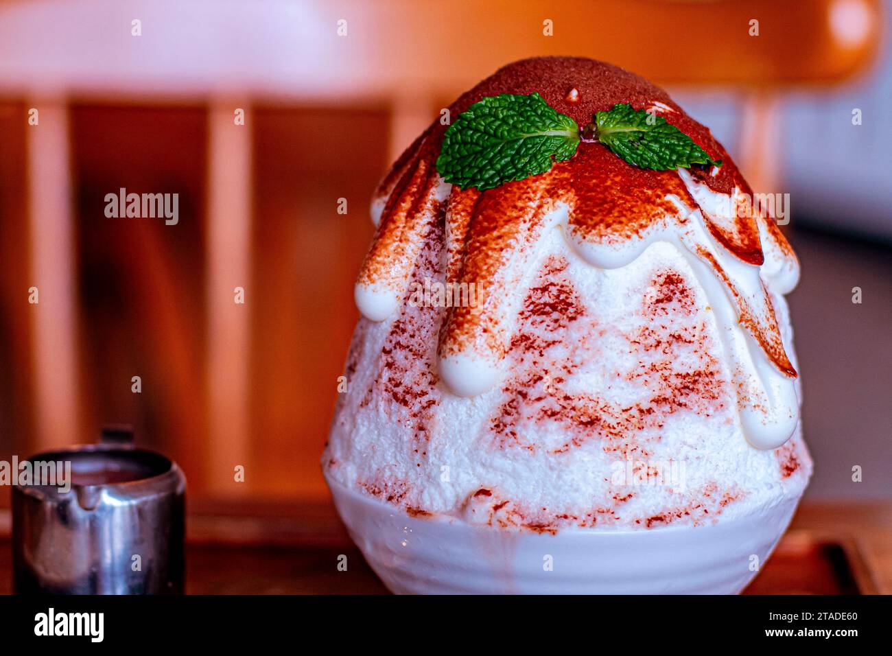 Korean Dessert Chocolate Bingsu Ice Snow Stock Photo Alamy