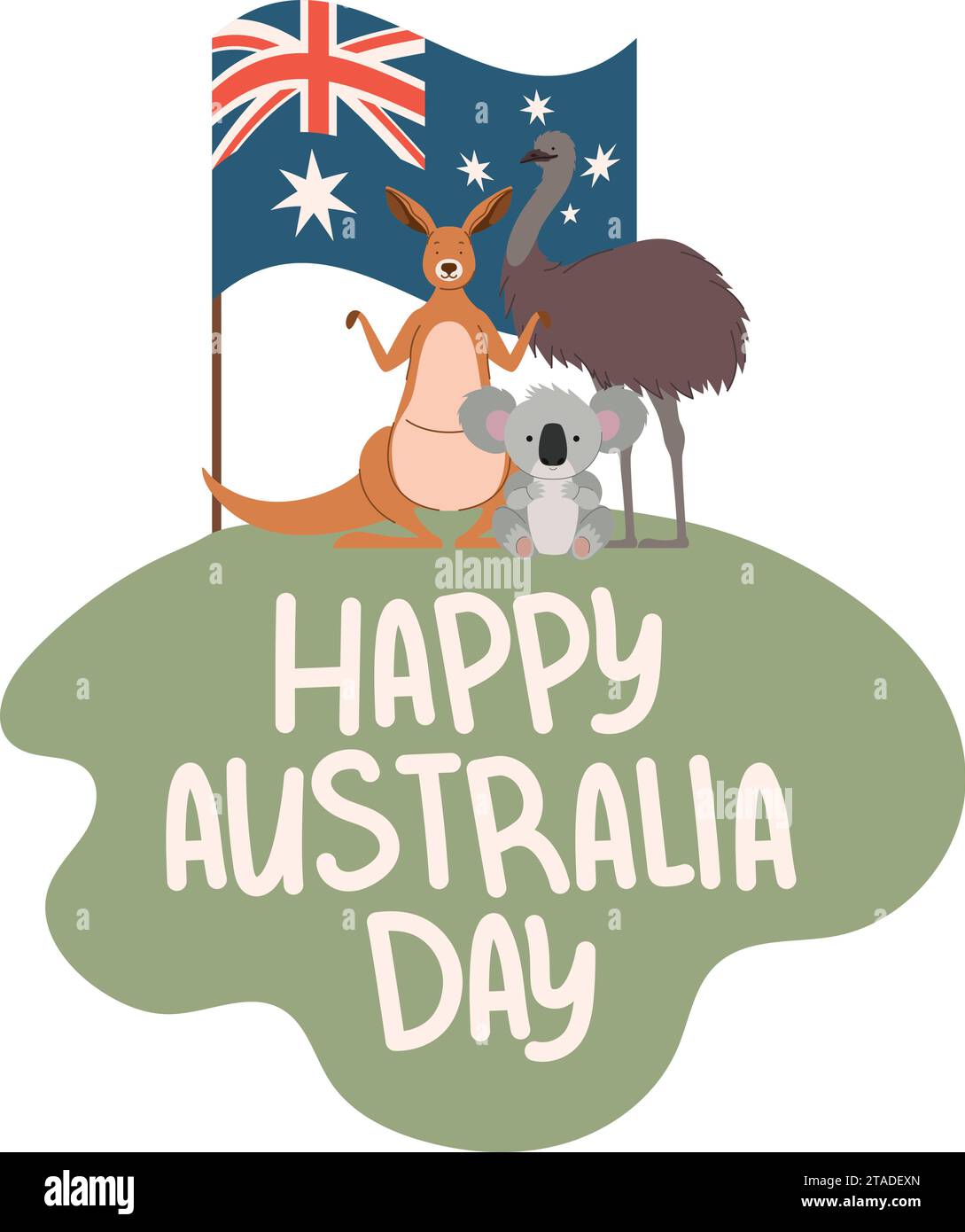 australia day lettering with exotic animals Stock Vector Image & Art