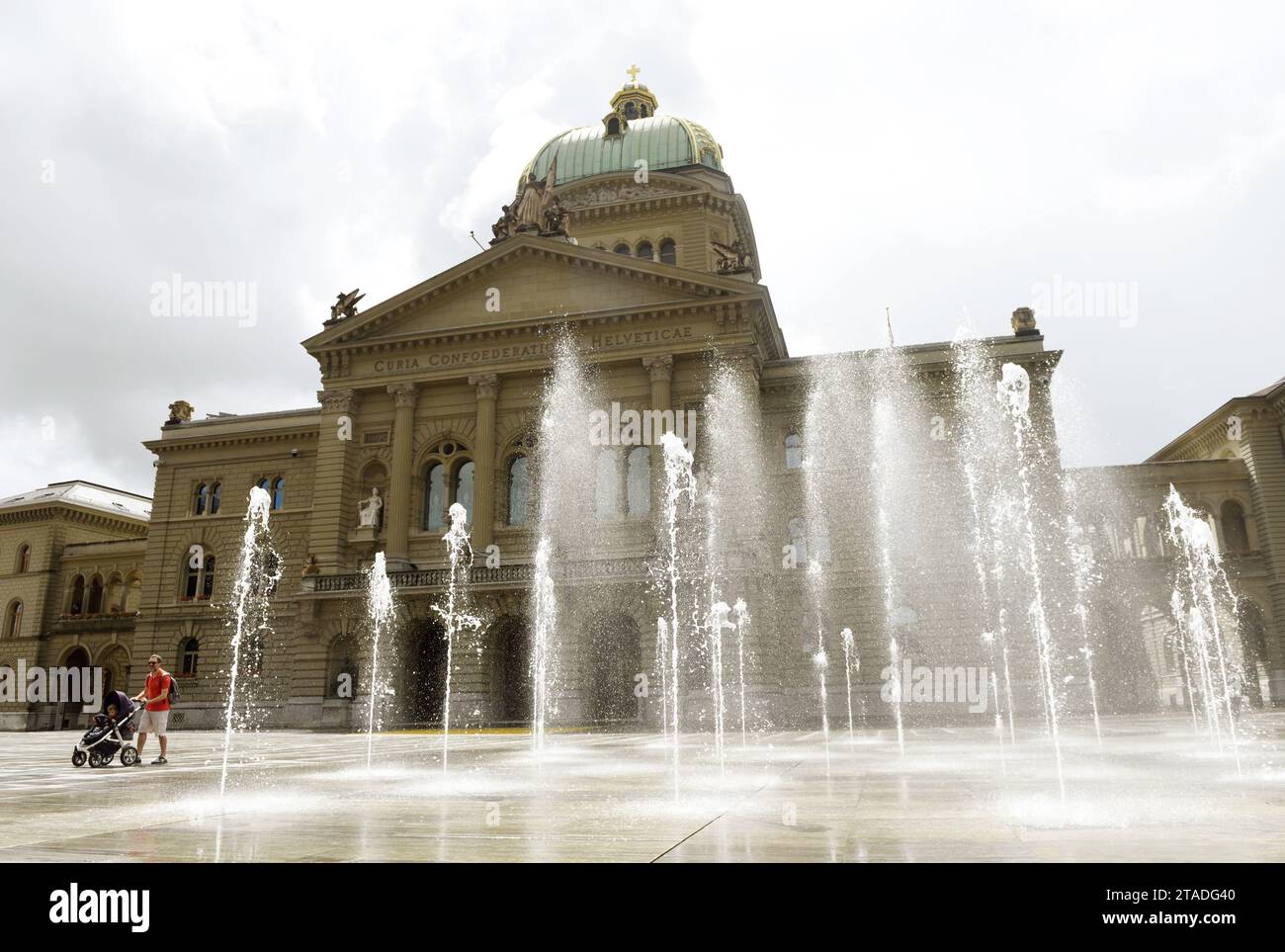 Bern, Switzerland - June 03, 2017: Swiss Parliament Building (Bundesplatz) in Bern, Switzerland. Stock Photo