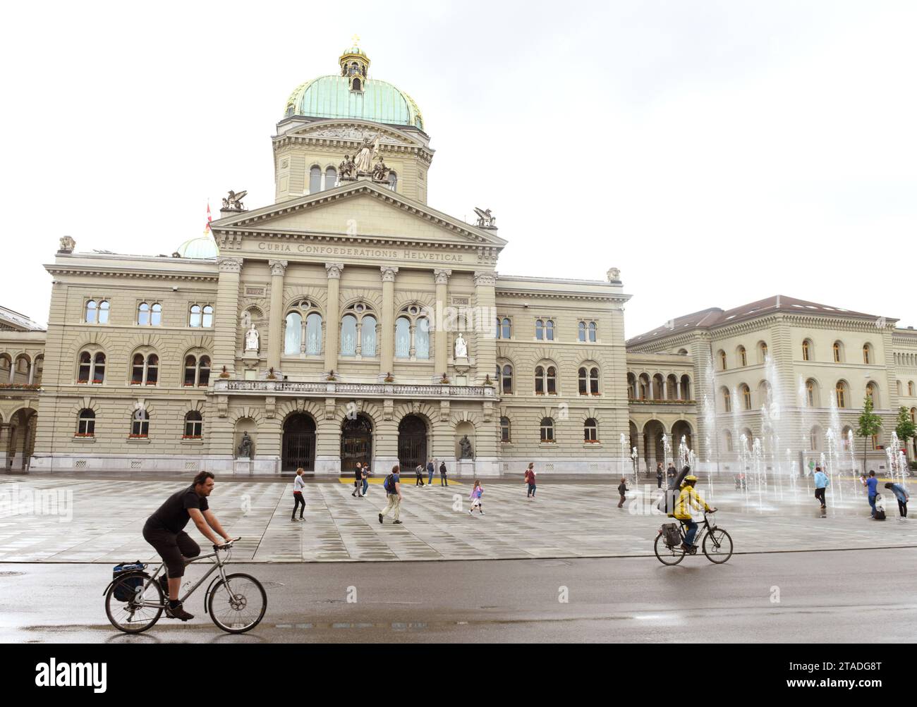 Bern, Switzerland - June 03, 2017: Swiss Parliament Building (Bundesplatz) in Bern, Switzerland. Stock Photo