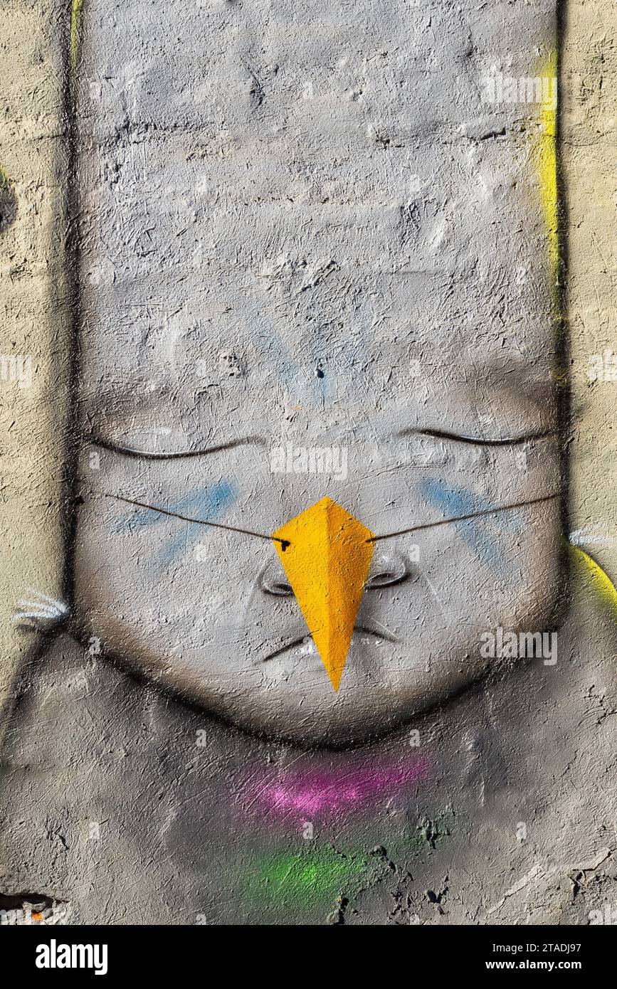 Jackson, Michigan - United States - November 14th, 2023: Mural by artist My Dog Sighs in downtown Jackson, Michigan. Stock Photo