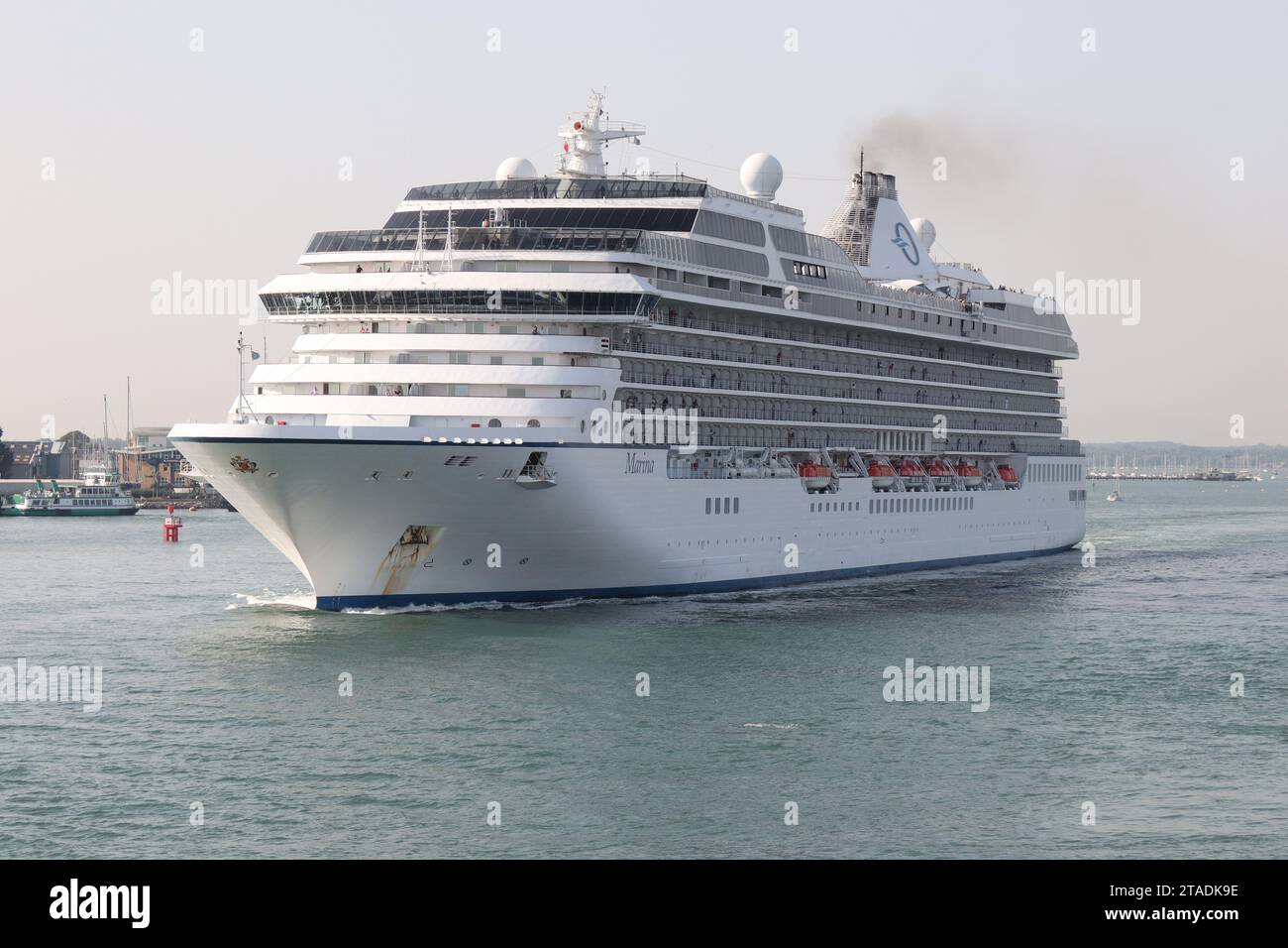 The Oceania Cruises passenger ship MS MARINA departs from the city Stock Photo