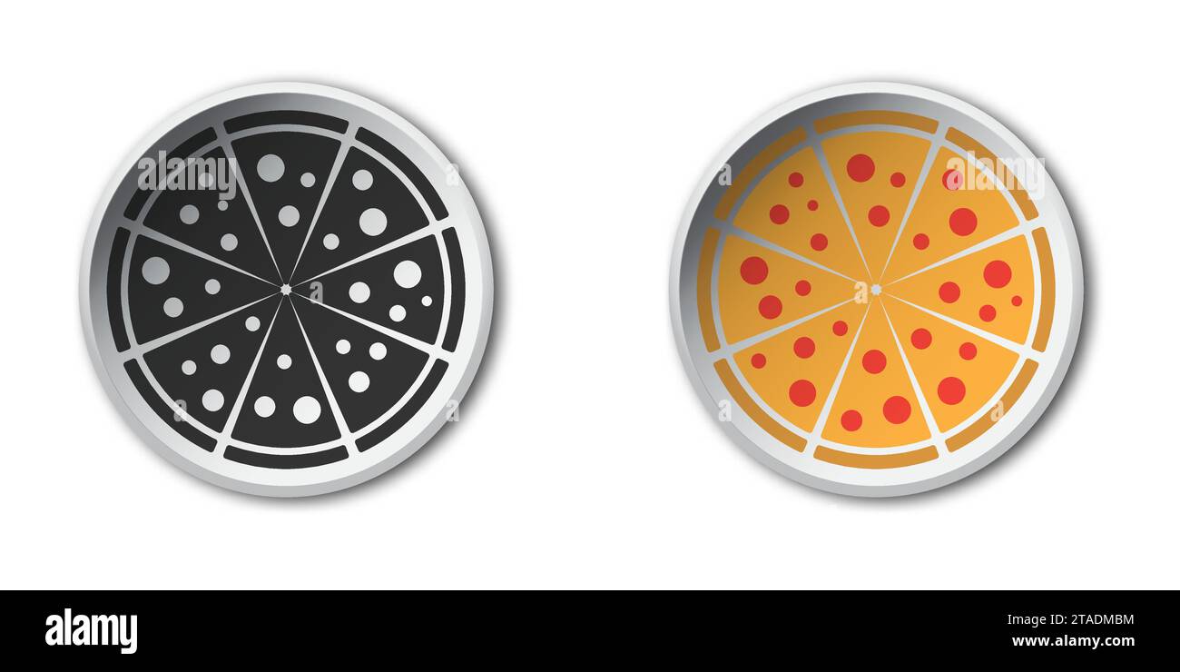 Sliced ​​pizza icon. Flat vector illustration Stock Vector