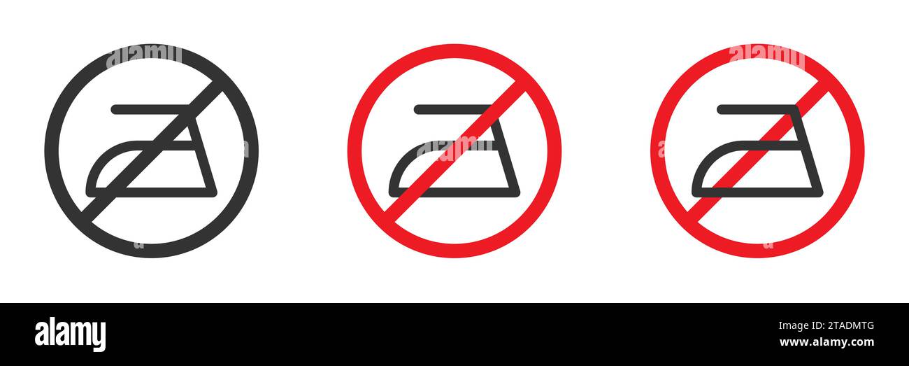 Do not iron sign. do not iron laundry icon. Ironing prohibition sign