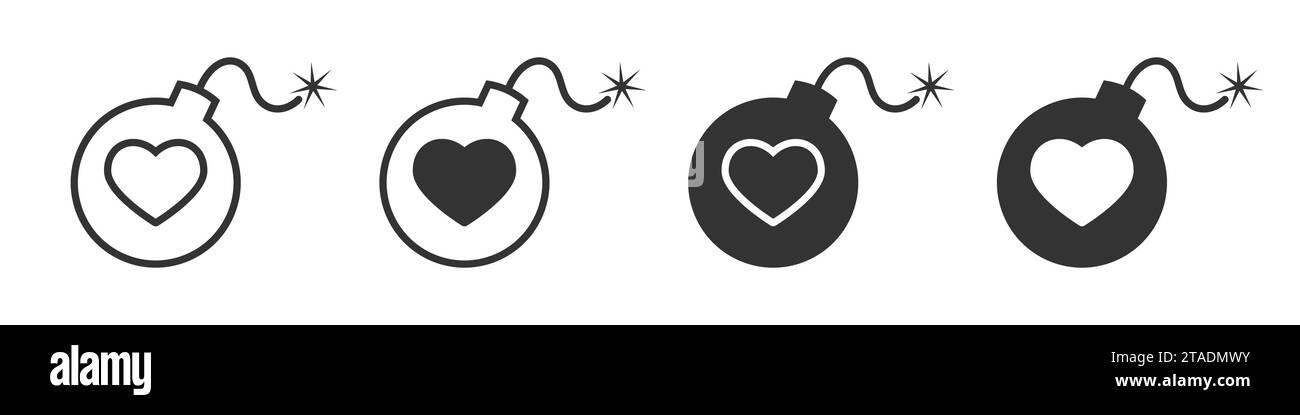 Bomb wuth heart icon. Love bomb icon. Vector illustration Stock Vector