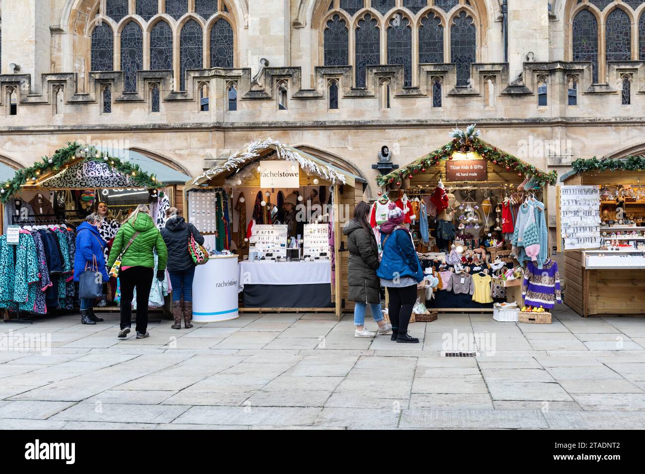 Bath Christmas Market 2023, Bath City centre, City of Bath, Somerset, England, UK Stock Photo