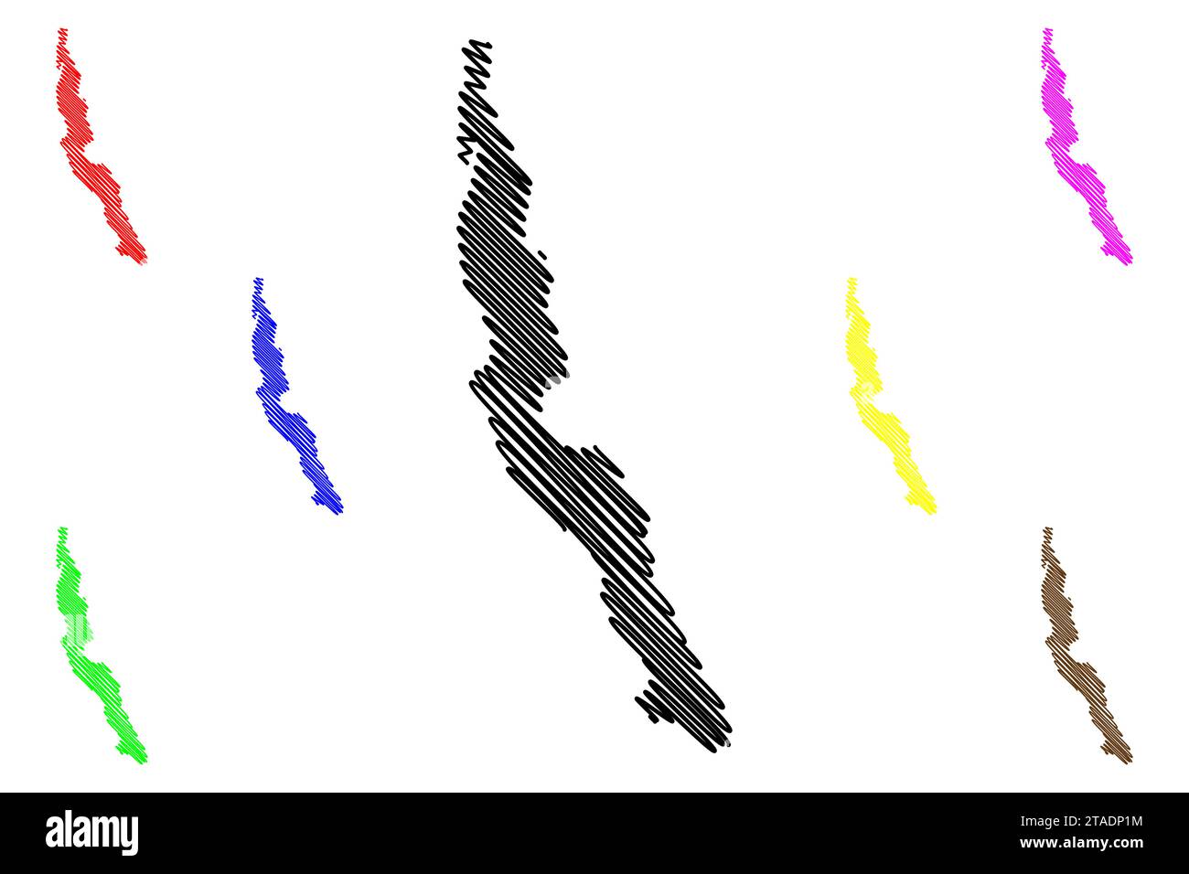 Lake Tanganyika (Tanzania, Africa, African Great Lakes) map vector