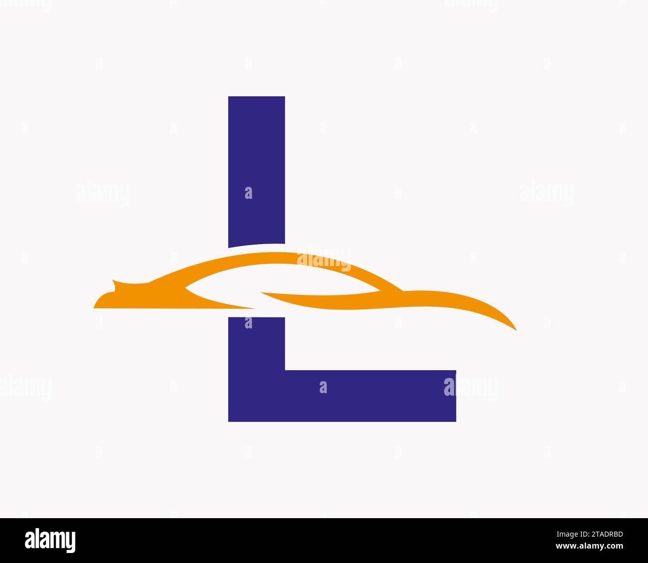 Car Logo On Letter L, Car and Alphabet Combination Stock Vector