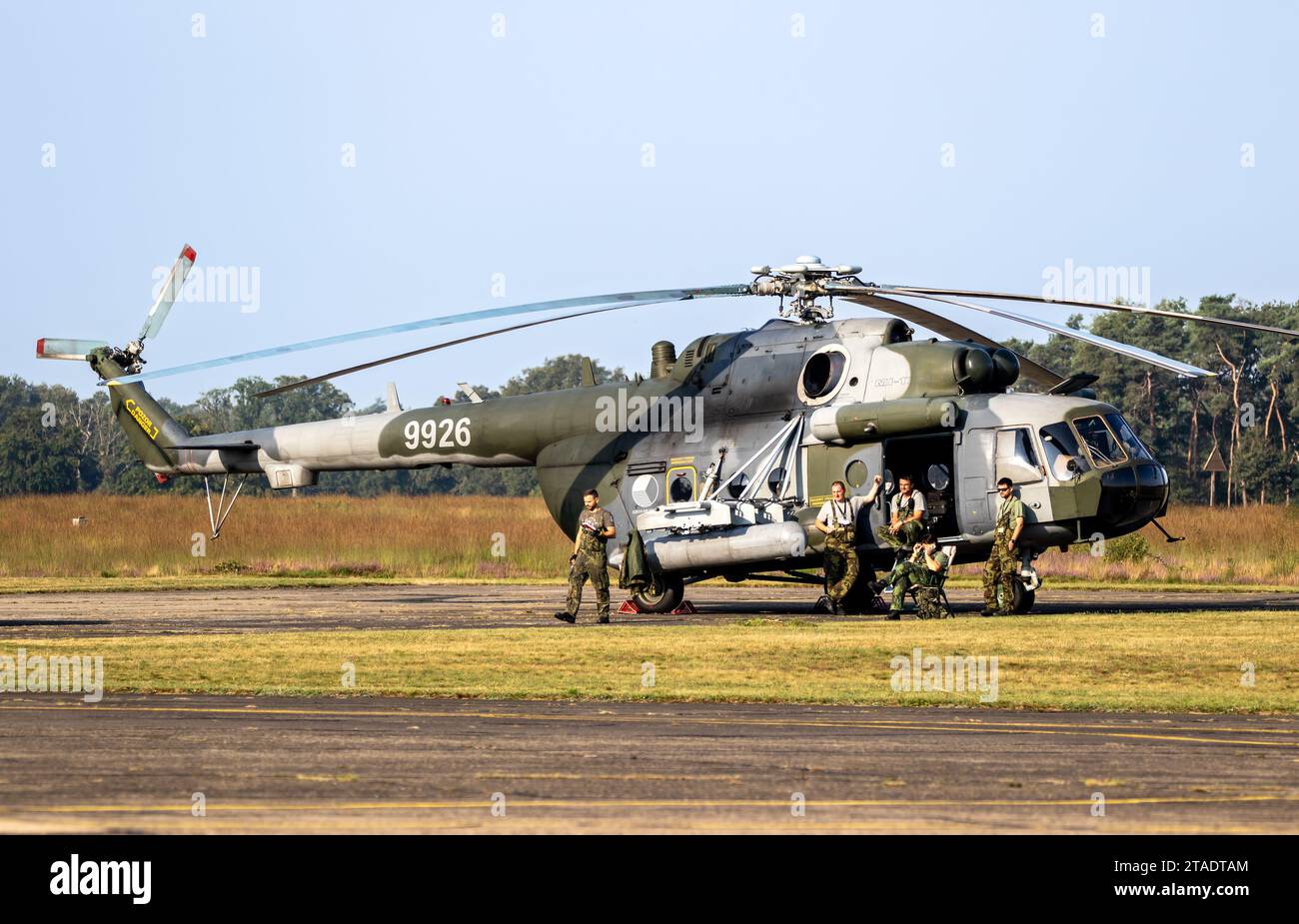 Czech Republic Air Force Mil Mi-171Sh transport and attack helicopter at Kleine-Brogel Air Base, Belgium - September 13, 2021 Stock Photo