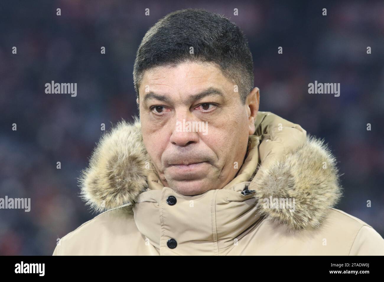 Munich, Germany. 29th Nov, 2023. MUNICH, Germany 29. November 2023; Giovane Elber of Brazil seen as tv expert during the football Champions League Match between Fc Bayern and F.C. COPENHAGEN in Munich at the Allianz Arena on Wednesday 29 November. - picture is for press use; photo by Arthur THILL/ATP images (THILL Arthur/ATP/SPP) Credit: SPP Sport Press Photo. /Alamy Live News Stock Photo