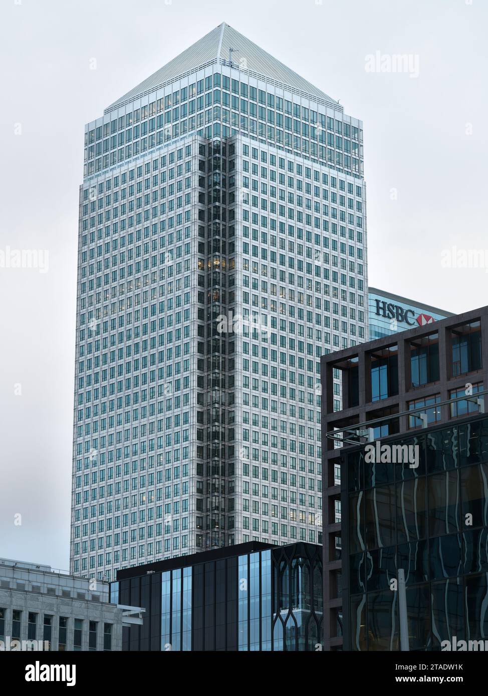 One Canada Square, a commercial skyscraper at Canary Wharf, London, England. Stock Photo