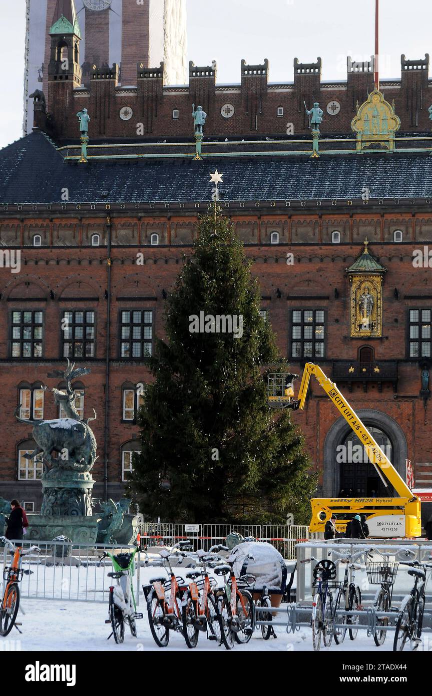 Copenhagen, Denmark /30 November 2023/.As annual tradtion Christma stree has arrives at Copenhagen town hall square in danish capital. Photo.Francis Joseph Dean/Dean Pictures Credit: Imago/Alamy Live News Stock Photo
