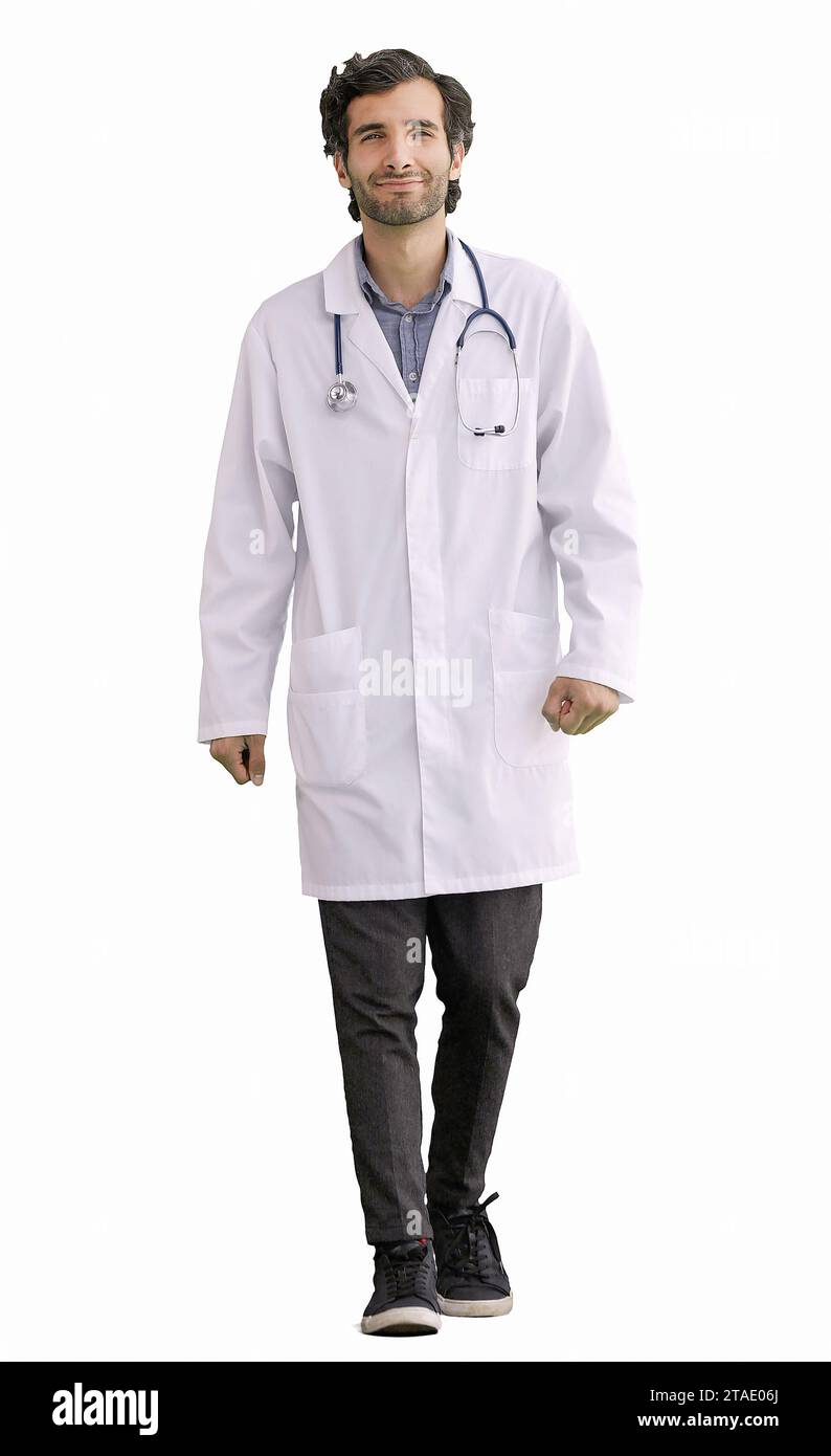 Doctor in white uniform walks hi-res stock photography and images - Alamy