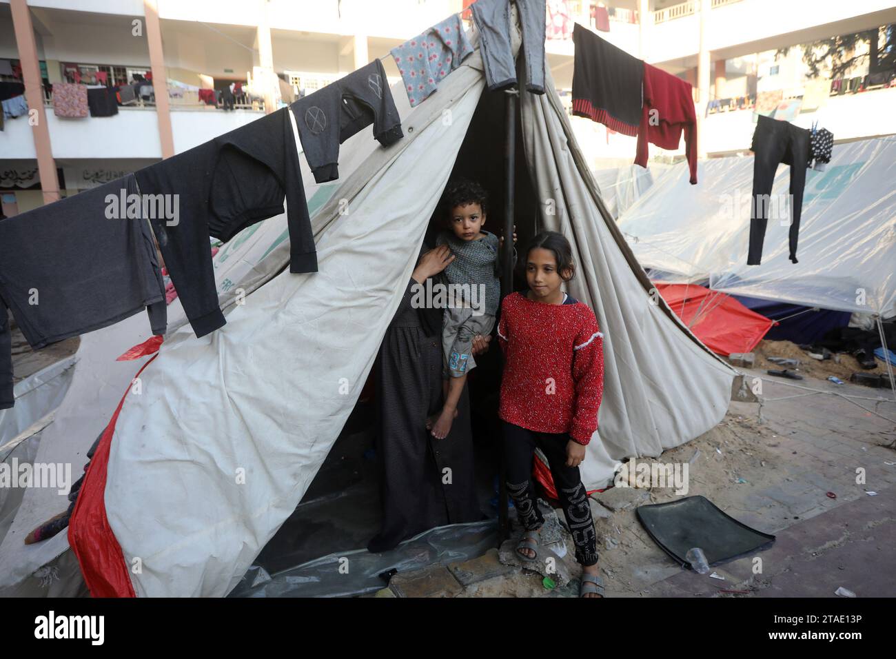 Gaza, Gaza. 30th Nov, 2023. Palestinians, displaced from their homes as ...