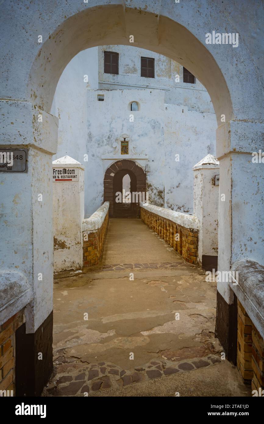 Entrance to the Elmina Castle, Ghana Stock Photo