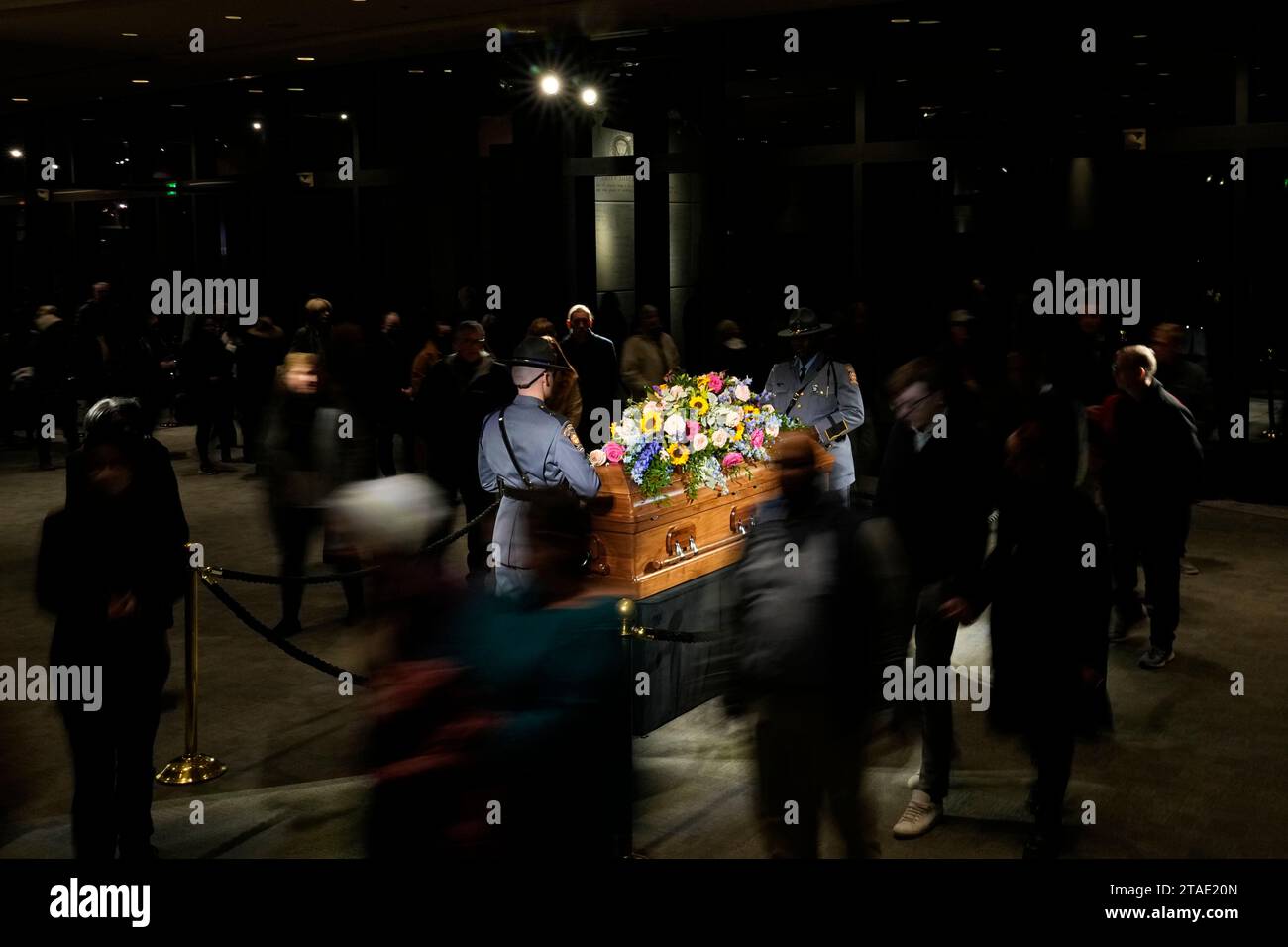 Mourners pay their respects to former first lady Rosalynn Carter as she