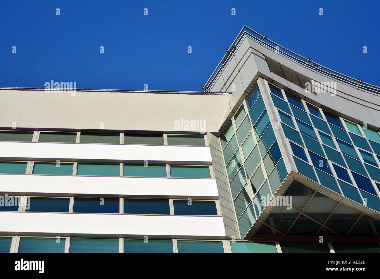 Modern office building in the city with windows and steel and aluminum ...