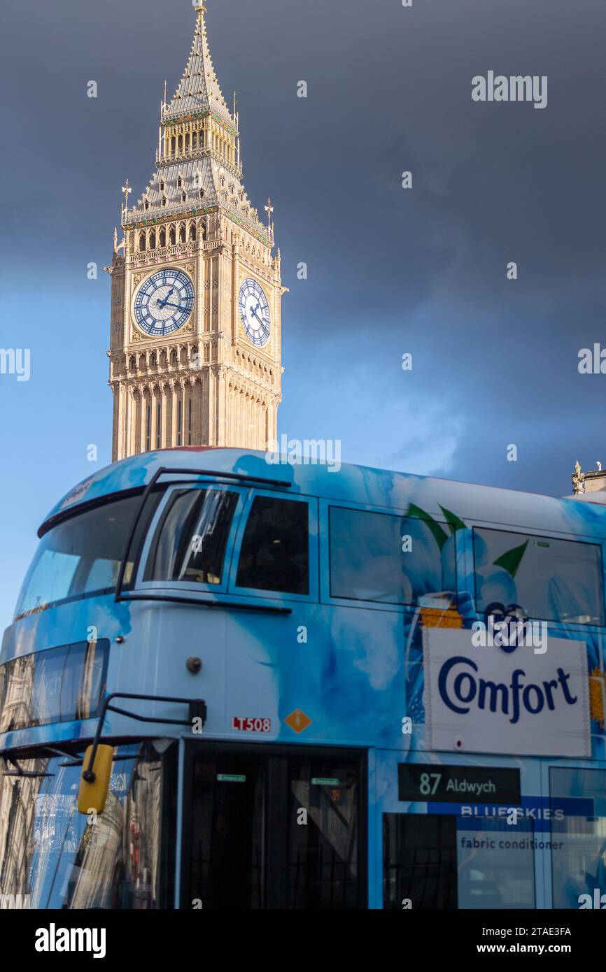 London, UK. 28th November, 2023. Storm Clouds Above Big Ben And The ...