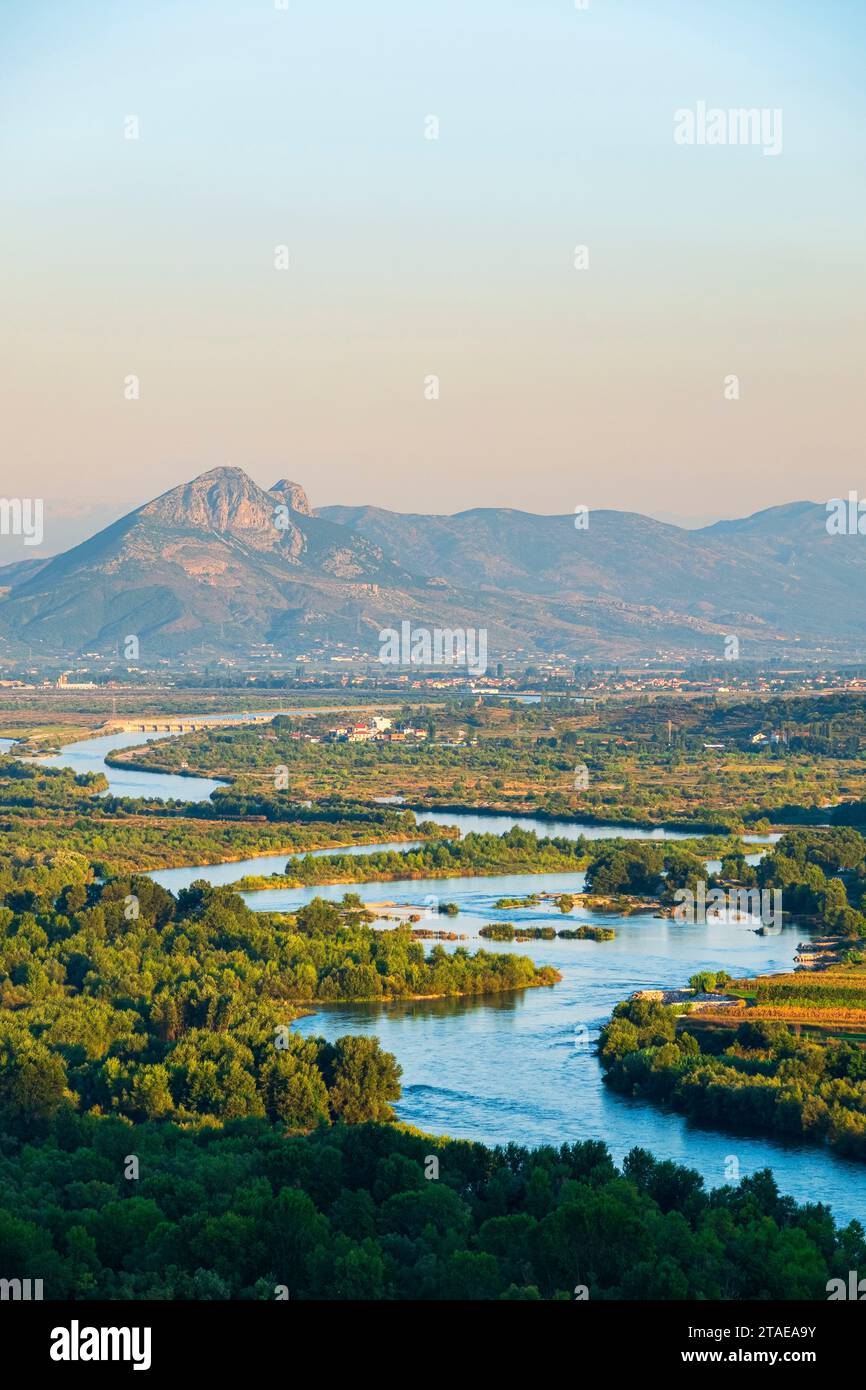 Albania, Shkoder, Drin river at the foot of Rozafa castle Stock Photo