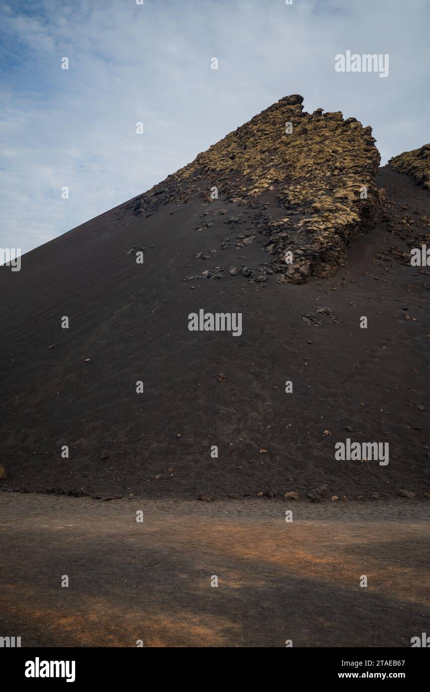 Volcan del Cuervo (Crow volcano) a crater explored by a loop trail in a ...