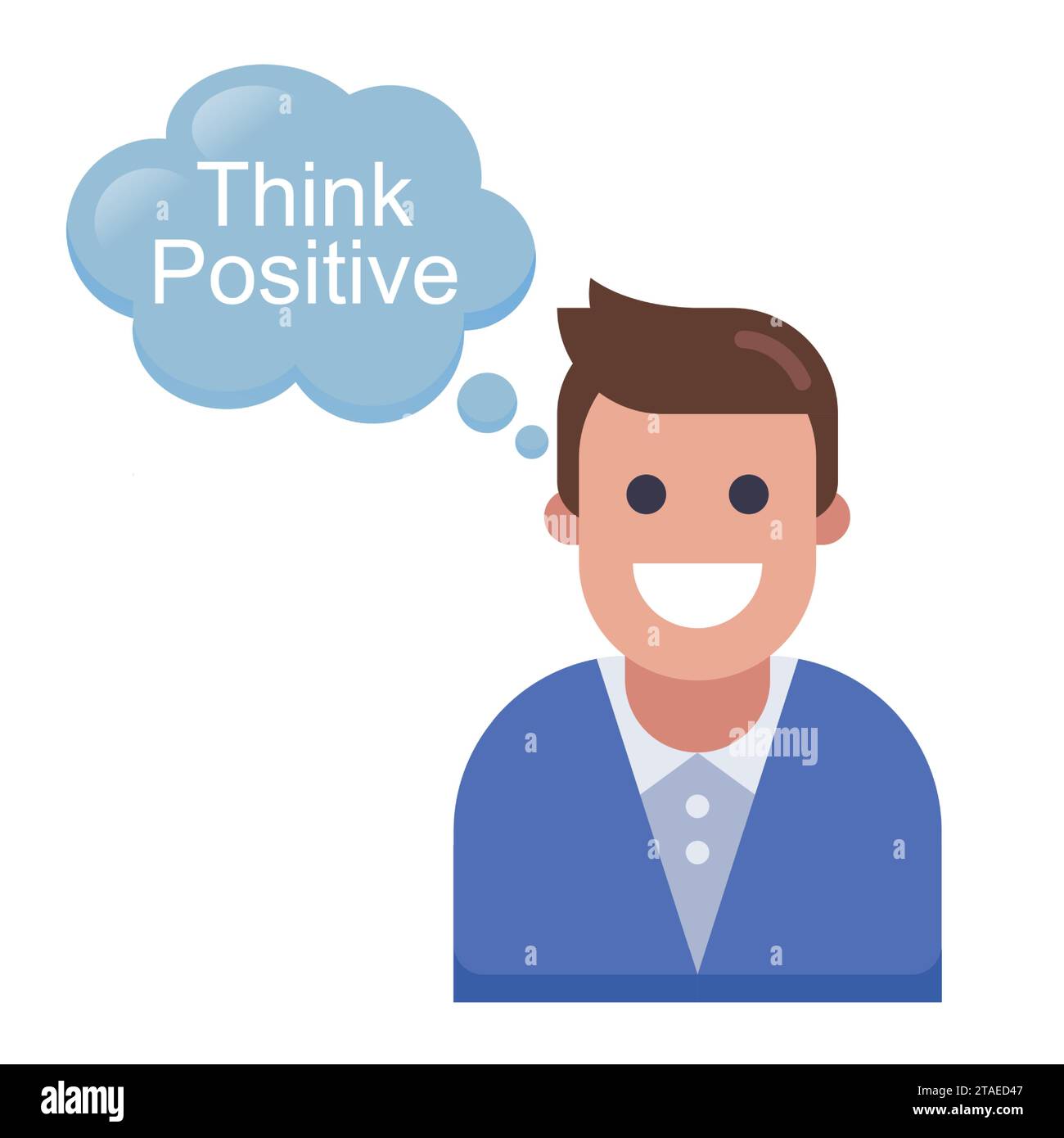 man positive thinking. flat vector illustration Stock Vector Image ...