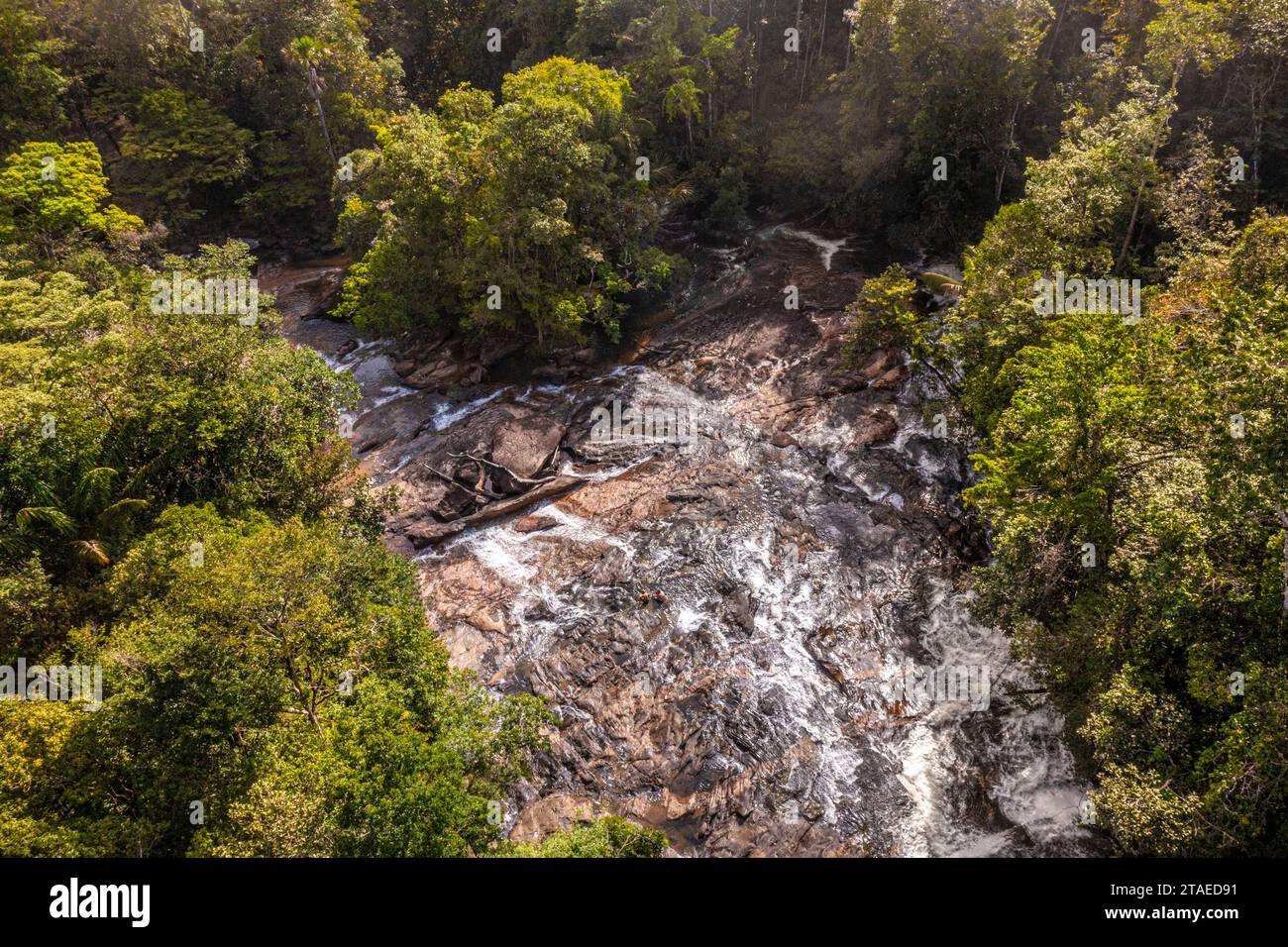 France, French Guiana, Saint-Laurent-du-Maroni, aerial view of the Voltaire Falls (aerial view) Stock Photo