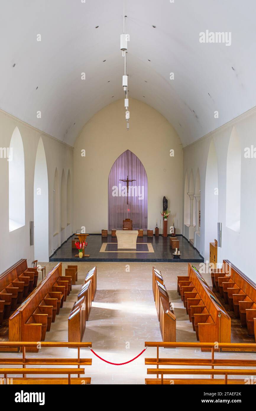 France, Manche, Cotentin, Bricquebec, church of the Cistercian abbey Notre Dame de Grace founded in 1824 Stock Photo