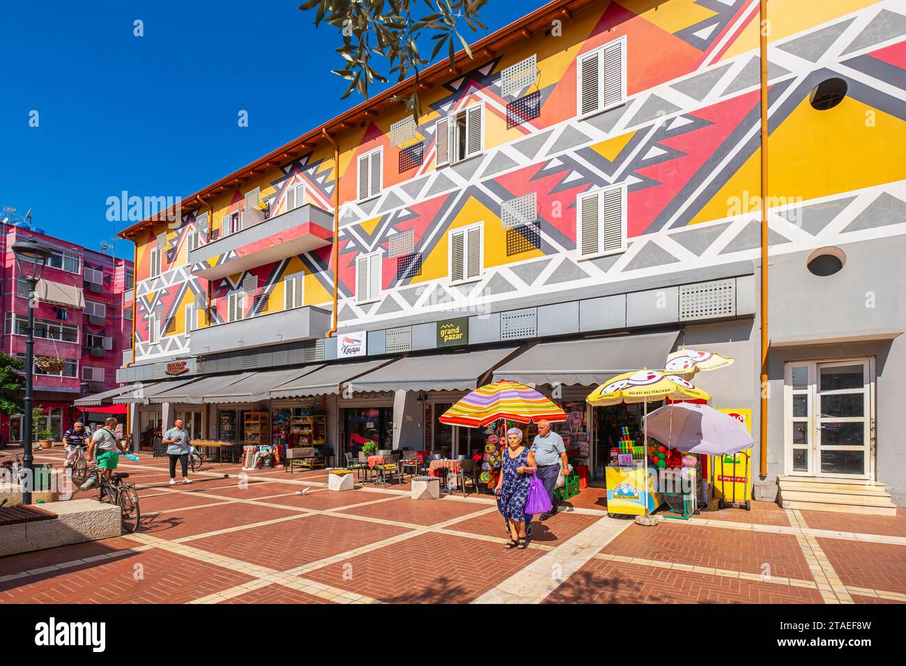 Albania, Tirana, the surroundings of Pazari i Ri central market or New Bazar Stock Photo