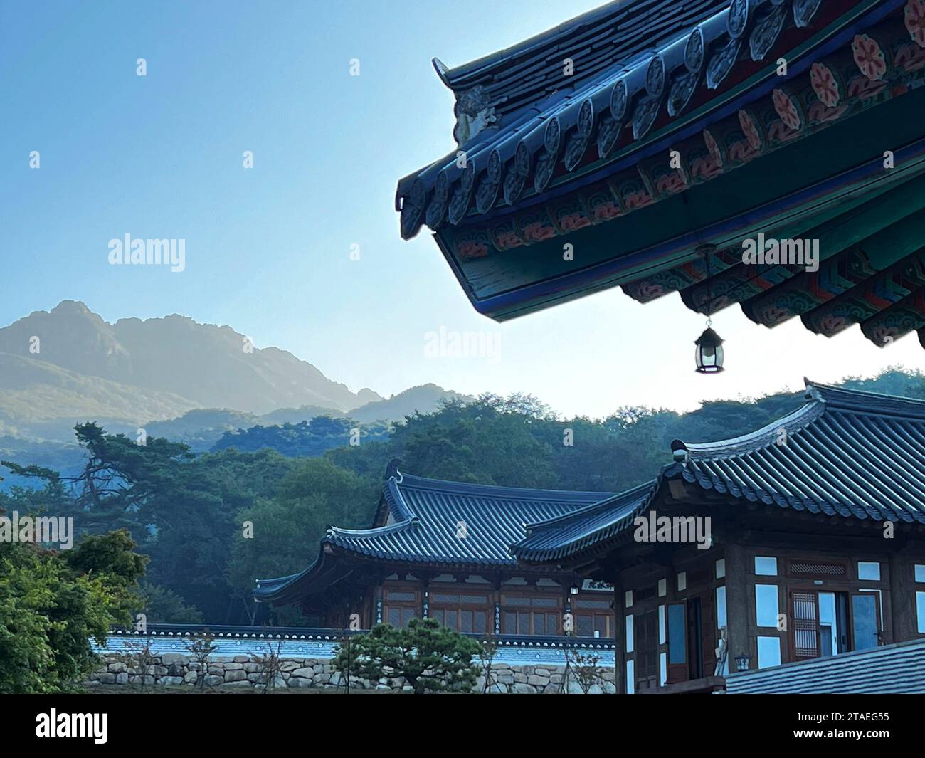 South Korea, South Gyeongsang (Gyeongsangnam do), Gayasan, Haeinsa Buddhist temple listed as UNESCO World Heritage Stock Photo